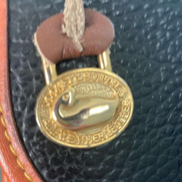 DOONEY & BOURKE Vintage Leather Black/English Tan XL Saddle Handbag - EUC - Picture 16 of 16